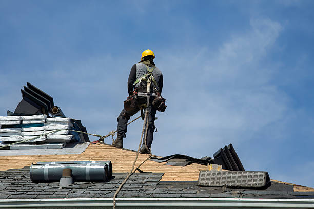 Professional Flat Roof Repair technician working in Worcester, MA